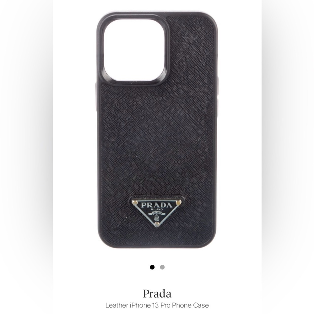 Black Leather Prada iPhone 13 Pro Max Phone Case
